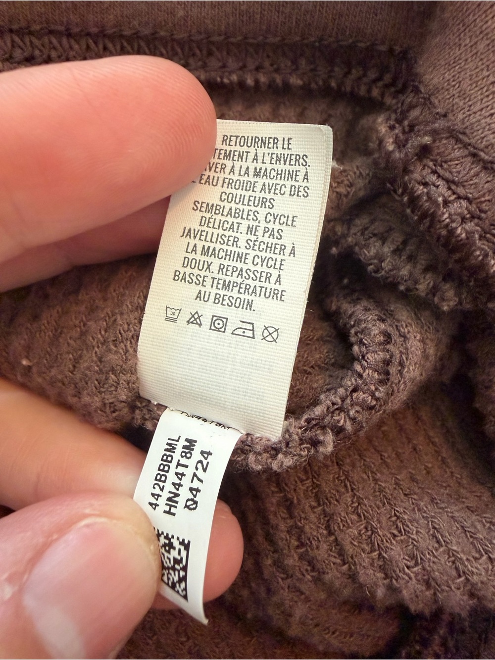Aerie Cozy Waffle-Knit Hoodie in Chocolate Browm - Picture 7 of 10